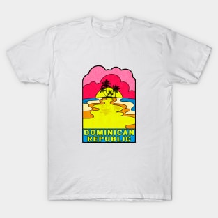 Dominican Republic Groovy Sunset 70's Hippie Hippy Vintage T-Shirt